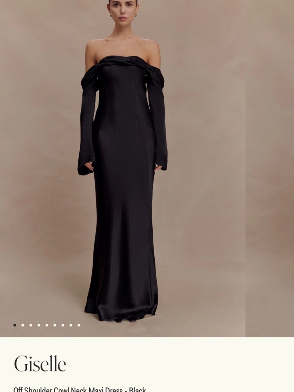 Meshki Off-Shoulder Cowl Neck Maxi Dress - Black
